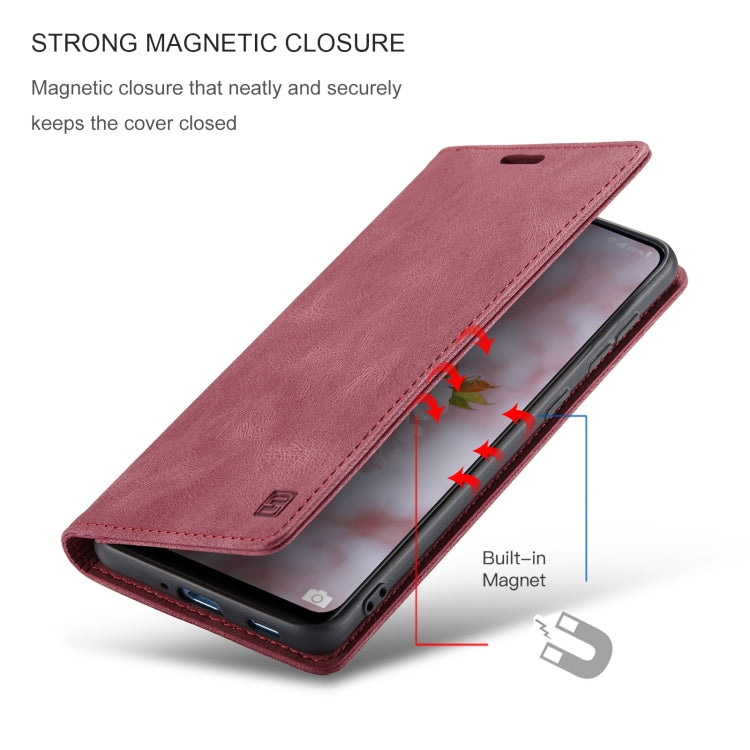 For Samsung Galaxy A33 5G AutSpace A01 Retro Skin-feel Crazy Horse RFID Leather Phone Case