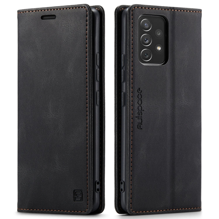 For Samsung Galaxy A53 AutSpace A01 Retro Skin-feel Crazy Horse RFID Leather Phone Case