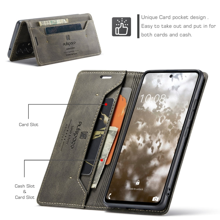 For Samsung Galaxy A53 AutSpace A01 Retro Skin-feel Crazy Horse RFID Leather Phone Case