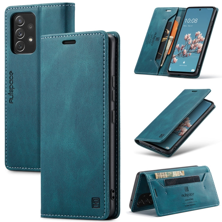 For Samsung Galaxy A53 AutSpace A01 Retro Skin-feel Crazy Horse RFID Leather Phone Case