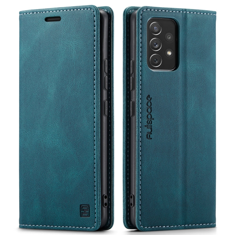 For Samsung Galaxy A53 AutSpace A01 Retro Skin-feel Crazy Horse RFID Leather Phone Case
