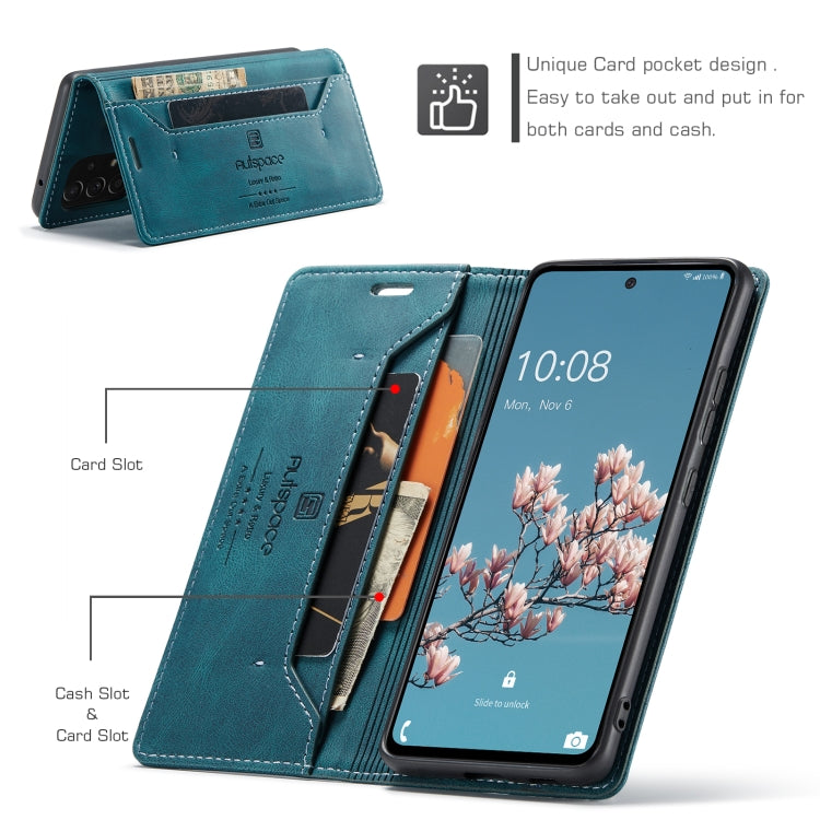 For Samsung Galaxy A53 AutSpace A01 Retro Skin-feel Crazy Horse RFID Leather Phone Case