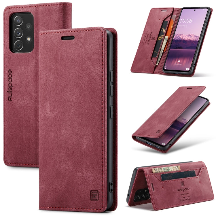 For Samsung Galaxy A53 AutSpace A01 Retro Skin-feel Crazy Horse RFID Leather Phone Case