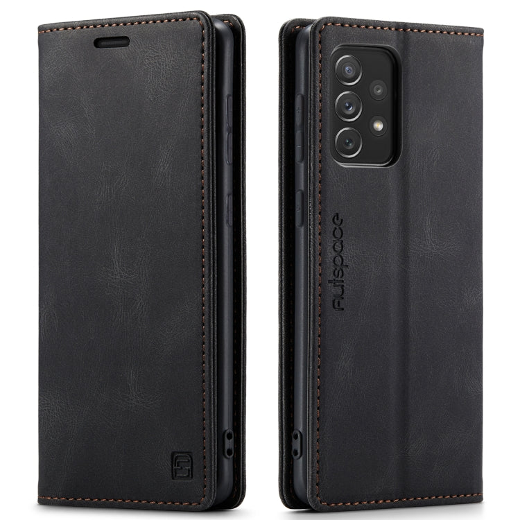 For Samsung Galaxy A73 AutSpace A01 Retro Skin-feel Crazy Horse RFID Leather Phone Case
