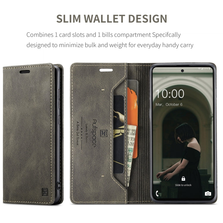 For Samsung Galaxy A73 AutSpace A01 Retro Skin-feel Crazy Horse RFID Leather Phone Case
