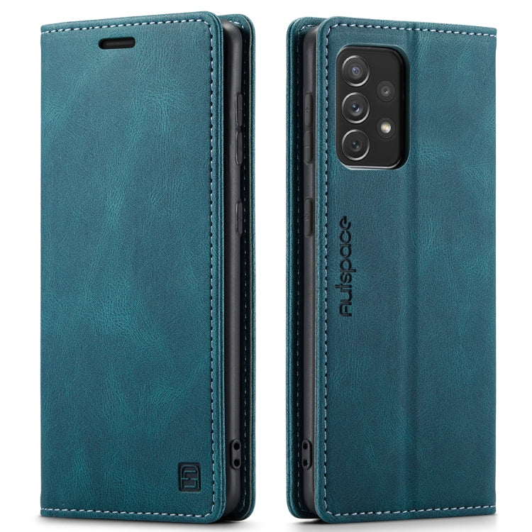 For Samsung Galaxy A73 AutSpace A01 Retro Skin-feel Crazy Horse RFID Leather Phone Case