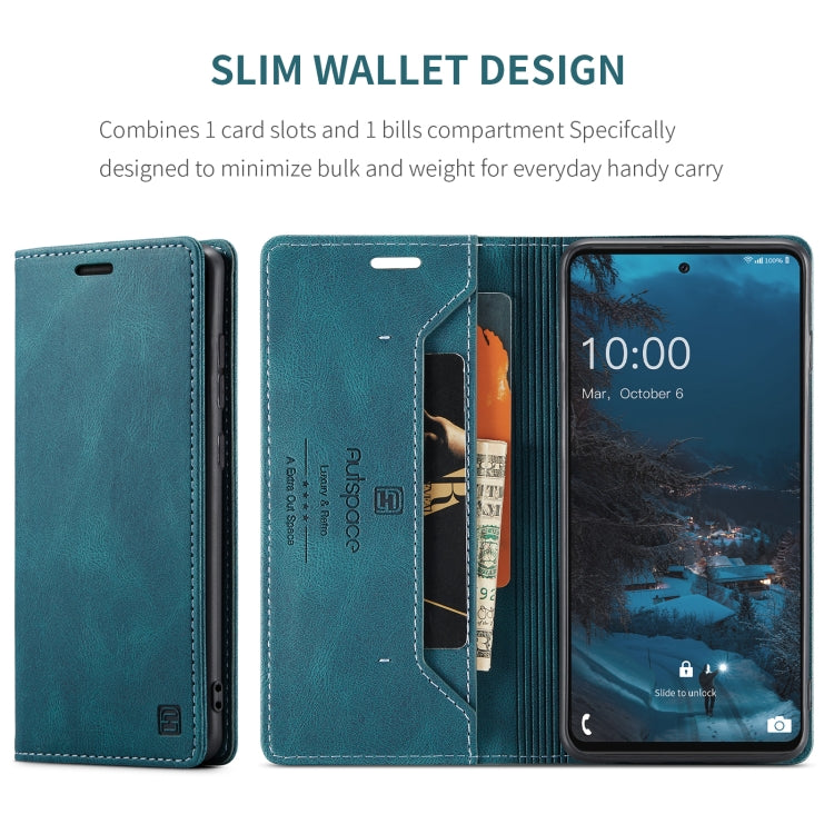 For Samsung Galaxy A73 AutSpace A01 Retro Skin-feel Crazy Horse RFID Leather Phone Case