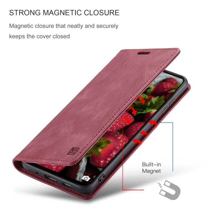 For Samsung Galaxy A73 AutSpace A01 Retro Skin-feel Crazy Horse RFID Leather Phone Case