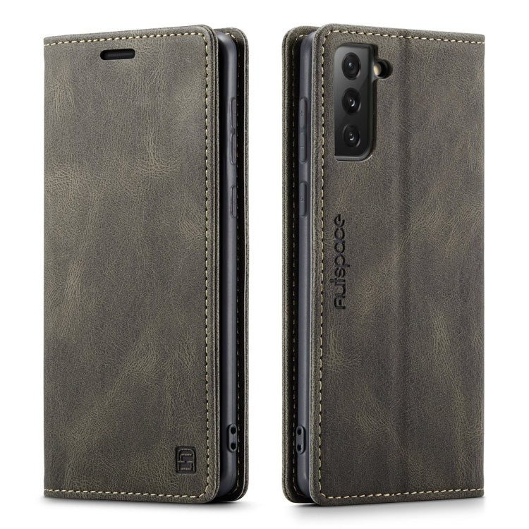 For Samsung Galaxy S21 FE AutSpace A01 Retro Skin-feel Crazy Horse RFID Leather Phone Case