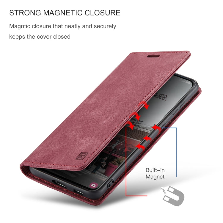 For Samsung Galaxy S21 FE AutSpace A01 Retro Skin-feel Crazy Horse RFID Leather Phone Case
