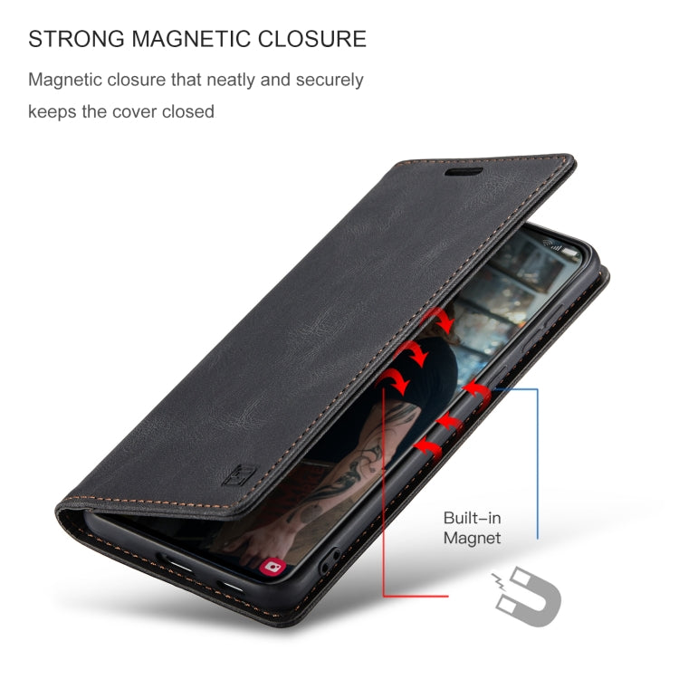 For Samsung Galaxy S22 5G AutSpace A01 Retro Skin-feel Crazy Horse RFID Leather Phone Case