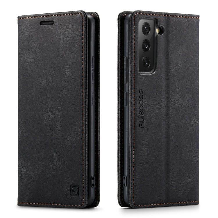 For Samsung Galaxy S22+ 5G AutSpace A01 Retro Skin-feel Crazy Horse RFID Leather Phone Case