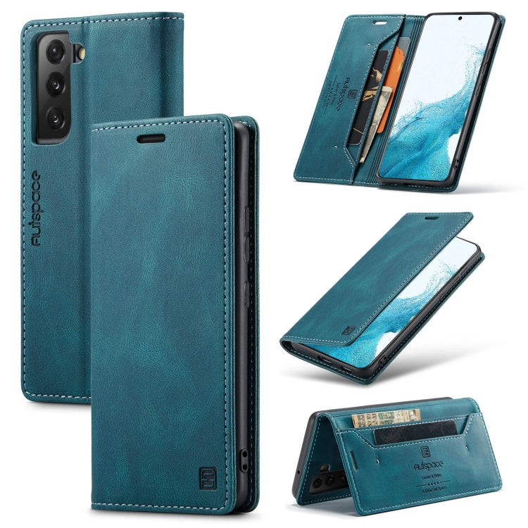 For Samsung Galaxy S22+ 5G AutSpace A01 Retro Skin-feel Crazy Horse RFID Leather Phone Case