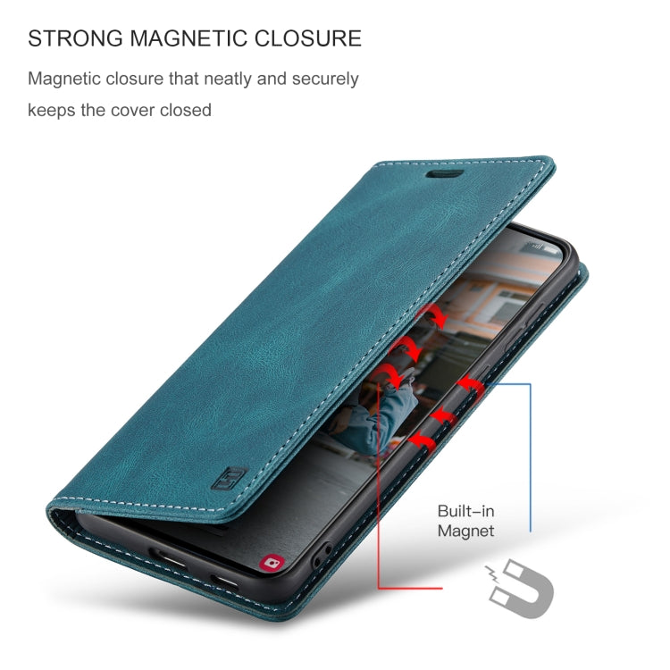 For Samsung Galaxy S22+ 5G AutSpace A01 Retro Skin-feel Crazy Horse RFID Leather Phone Case