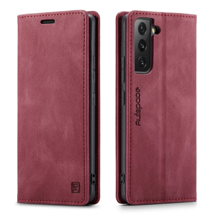 For Samsung Galaxy S22+ 5G AutSpace A01 Retro Skin-feel Crazy Horse RFID Leather Phone Case