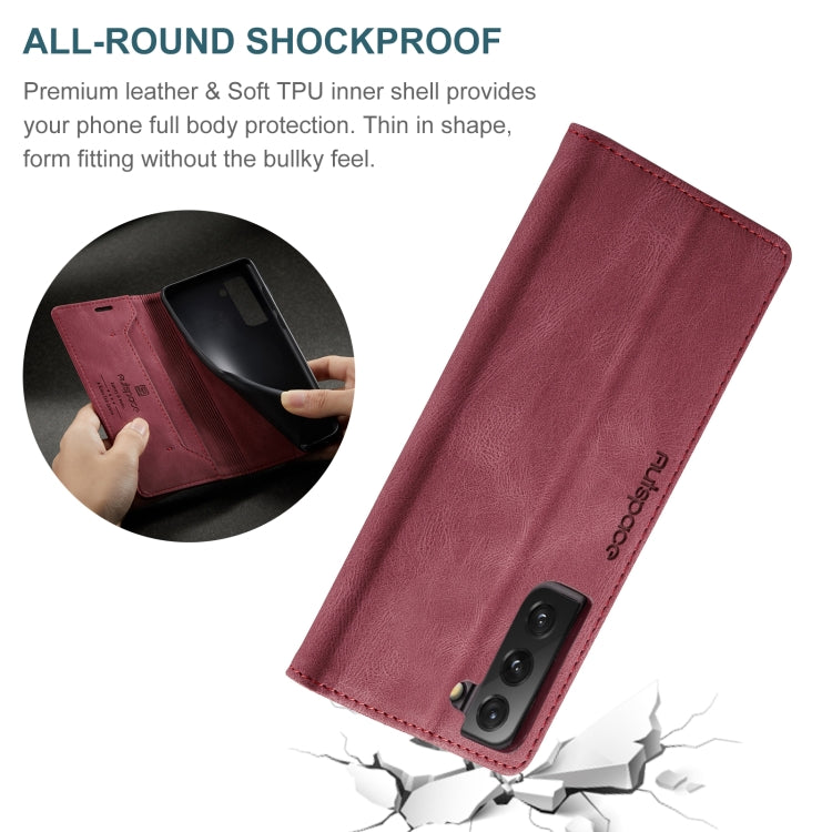 For Samsung Galaxy S22+ 5G AutSpace A01 Retro Skin-feel Crazy Horse RFID Leather Phone Case