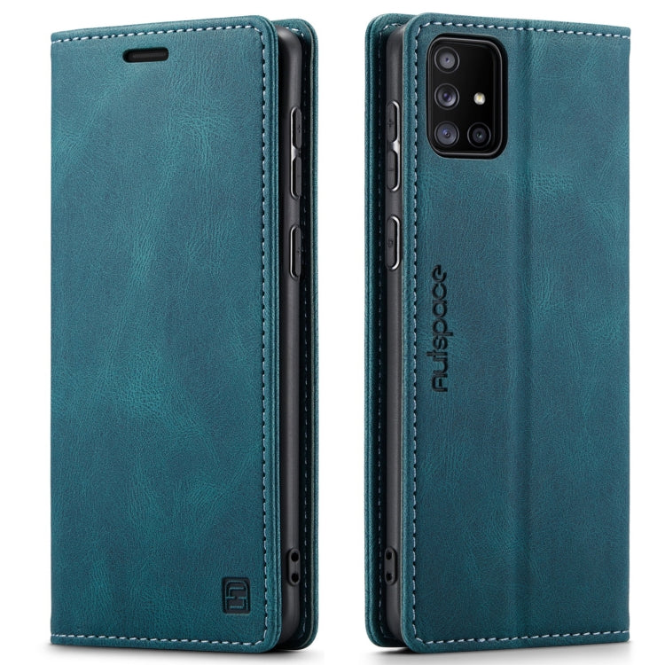 For Samsung Galaxy A51 5G AutSpace A01 Retro Skin-feel Crazy Horse RFID Leather Phone Case