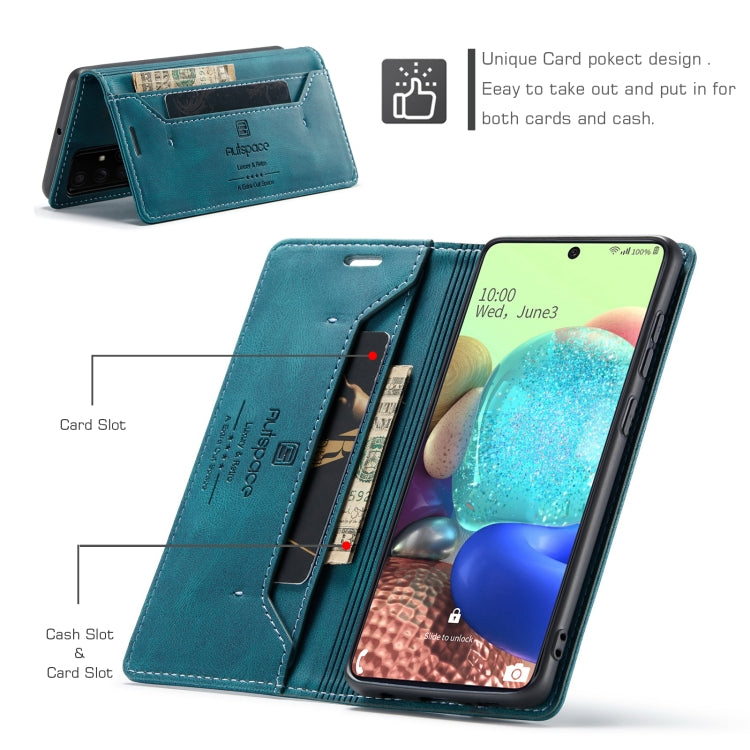 For Samsung Galaxy A71 5G AutSpace A01 Retro Skin-feel Crazy Horse RFID Leather Phone Case