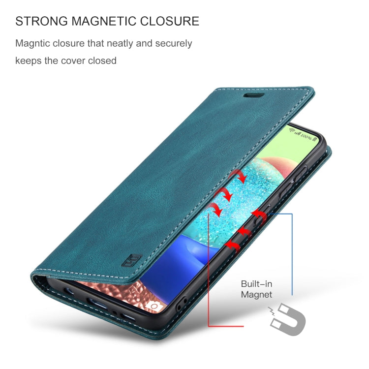 For Samsung Galaxy A71 5G AutSpace A01 Retro Skin-feel Crazy Horse RFID Leather Phone Case