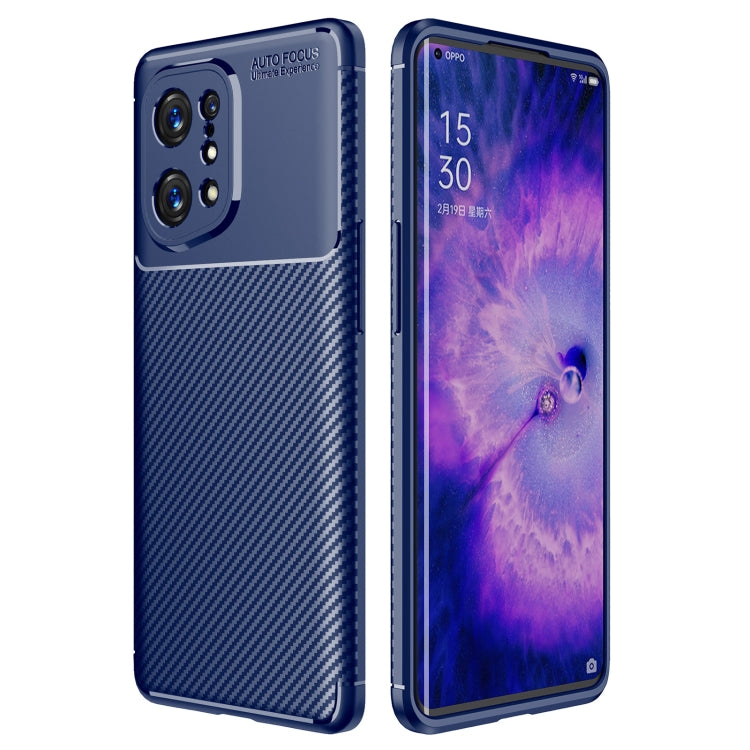 For OPPO Find X5 Carbon Fiber Texture Shockproof TPU Phone Case