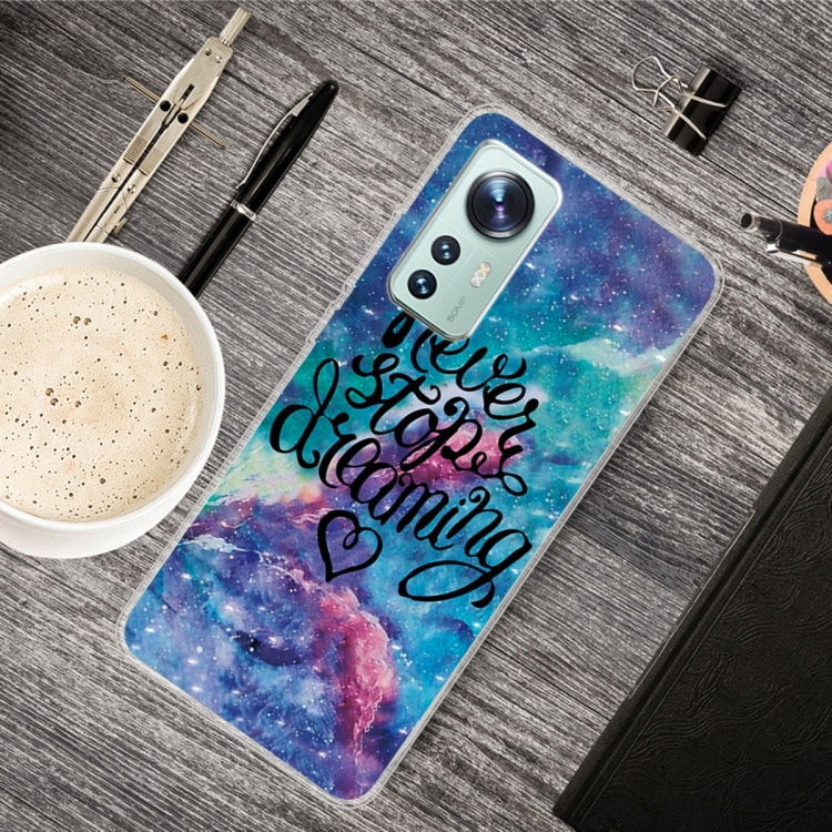 For Xiaomi 12 Pro Painted Transparent Shockproof TPU Protective Phone Case
