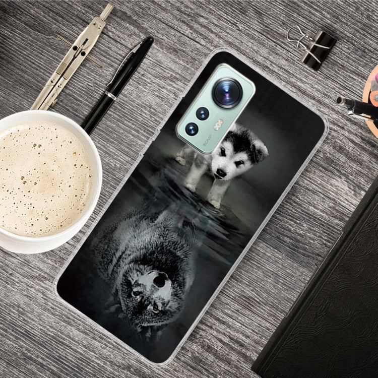For Xiaomi 12 Pro Painted Transparent Shockproof TPU Protective Phone Case