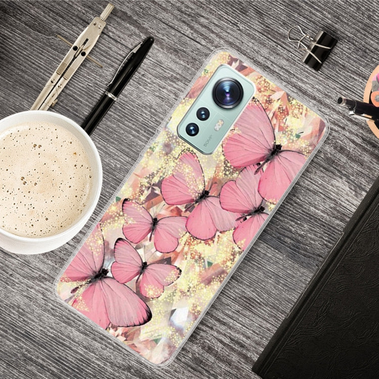 For Xiaomi 12 Pro Painted Transparent Shockproof TPU Protective Phone Case