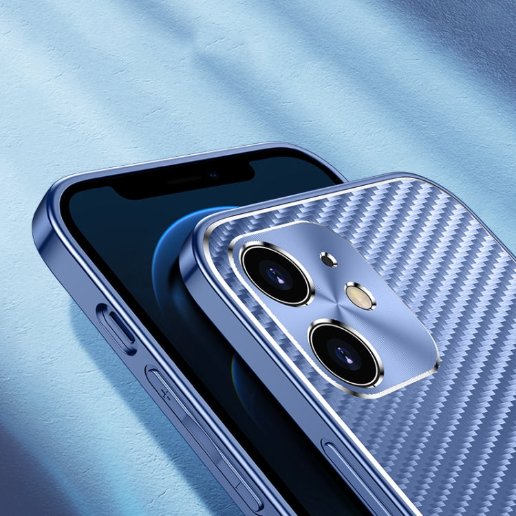 Metal Frame Carbon Fiber Phone Case For iPhone 6s Plus / 6 Plus(Blue)