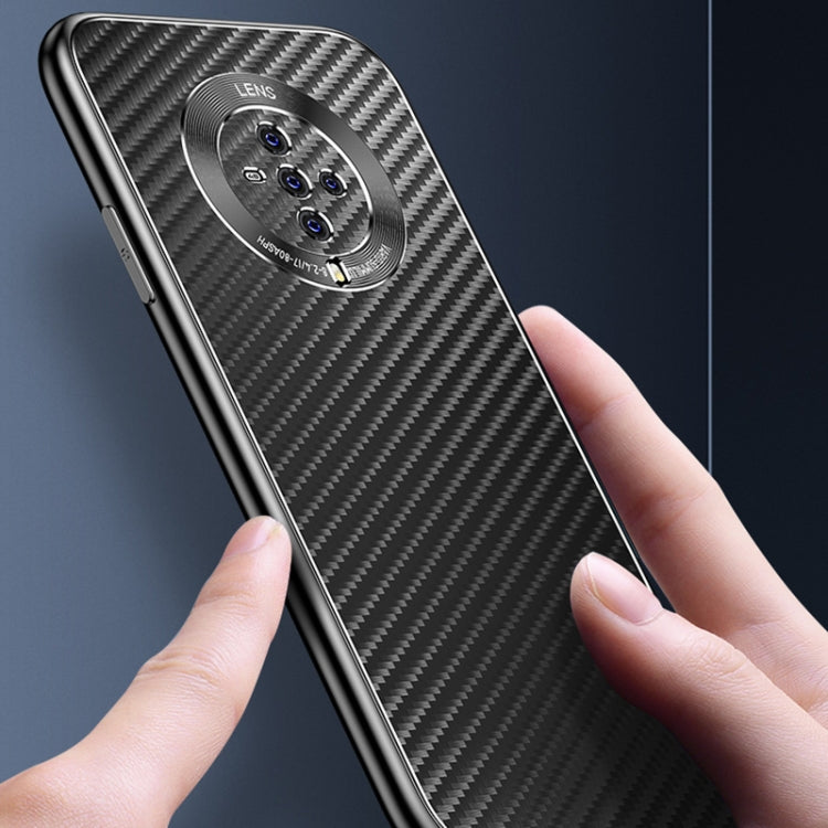 For vivo S6 Metal Frame Carbon Fiber Phone Case(Purple)