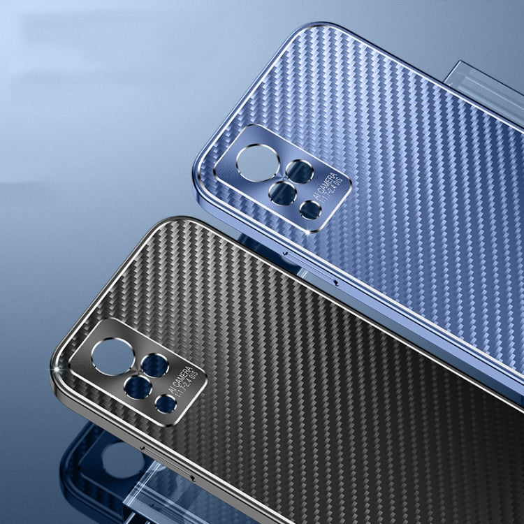 For vivo S9 Metal Frame Carbon Fiber Phone Case(Purple)