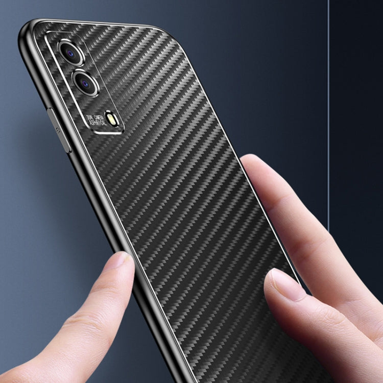 For vivo Y53s Metal Frame Carbon Fiber Phone Case