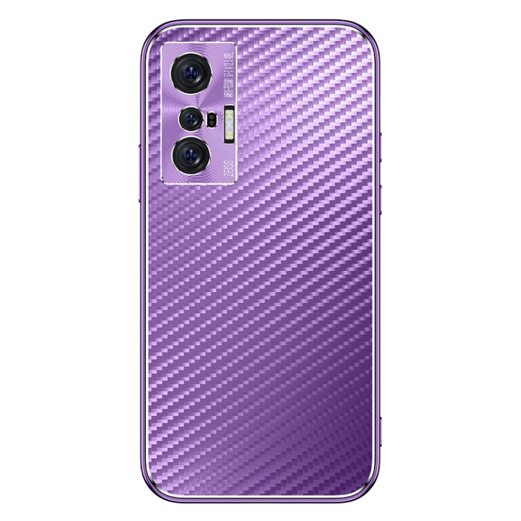 For vivo X70 Pro Metal Frame Carbon Fiber Phone Case