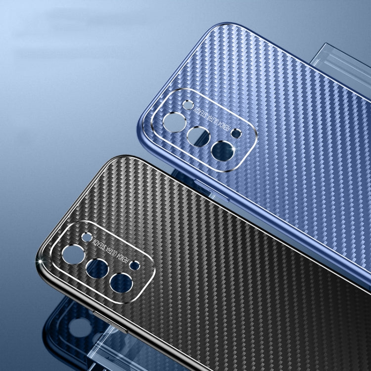 For OPPO Reno4 Pro Metal Frame Carbon Fiber Phone Case