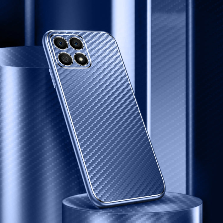 For OPPO Reno4 SE Metal Frame Carbon Fiber Phone Case