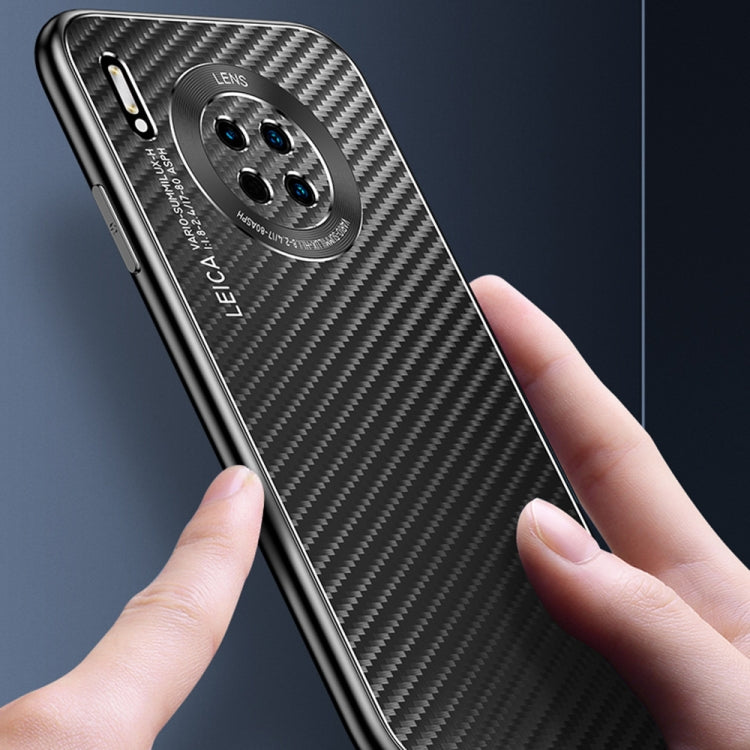 For Huawei Mate 30 Metal Frame Carbon Fiber Phone Case