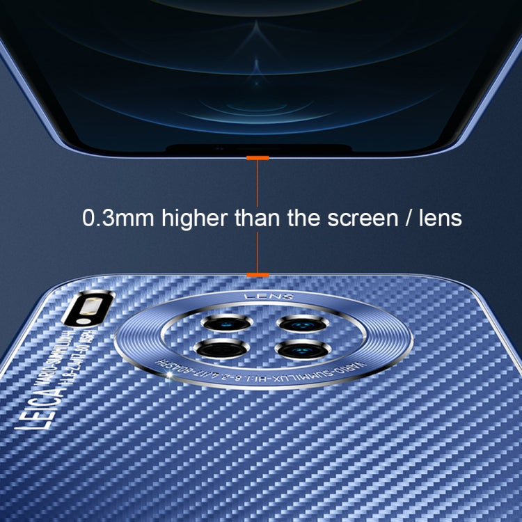 For Huawei Mate 30 Metal Frame Carbon Fiber Phone Case