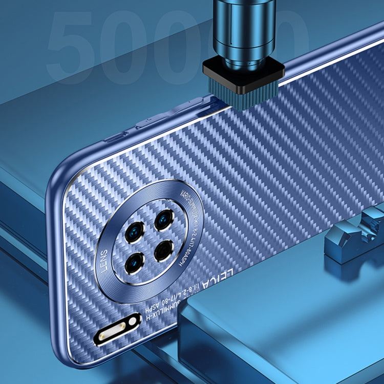 For Huawei Mate 30 Metal Frame Carbon Fiber Phone Case