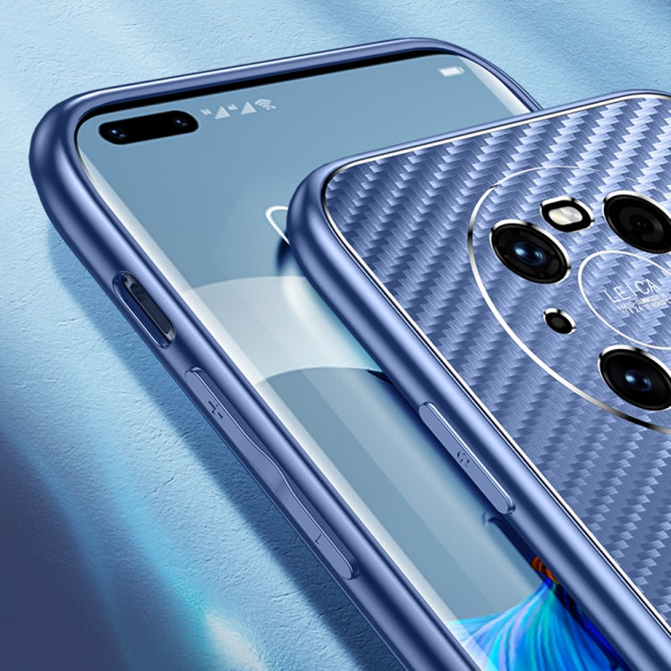 For Huawei Mate 40 Pro Metal Frame Carbon Fiber Phone Case