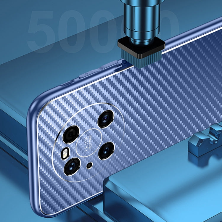 For Huawei Mate 40 Pro Metal Frame Carbon Fiber Phone Case