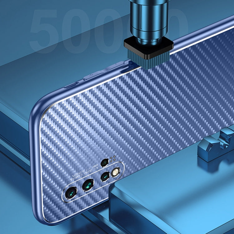 For Huawei nova 5 Metal Frame Carbon Fiber Phone Case(Black)