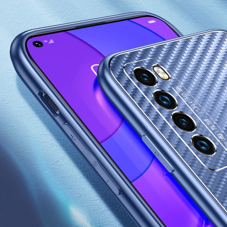 For Huawei nova 7 Pro 5G Metal Frame Carbon Fiber Phone Case