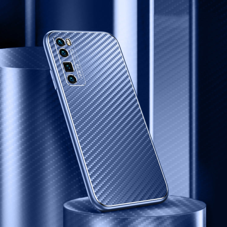 For Huawei nova 7 Pro 5G Metal Frame Carbon Fiber Phone Case