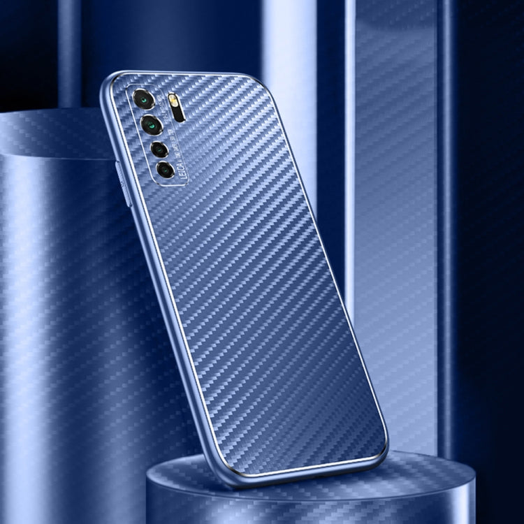 For Huawei nova 7 SE Metal Frame Carbon Fiber Phone Case