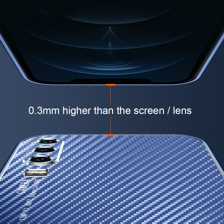 For Huawei P30 Pro Metal Frame Carbon Fiber Phone Case(Black)