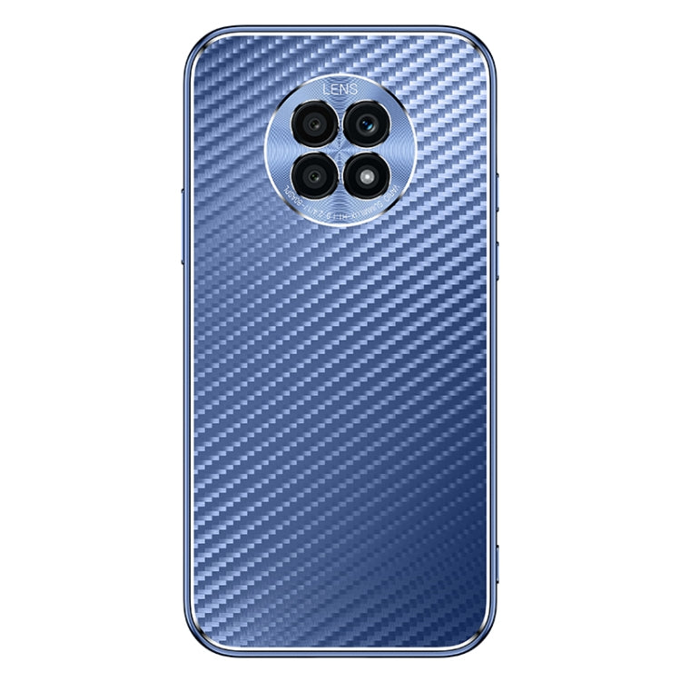 For Honor X20 Metal Frame Carbon Fiber Phone Case(Blue)