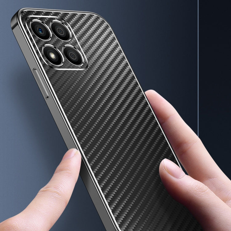 For Honor X30i Metal Frame Carbon Fiber Phone Case