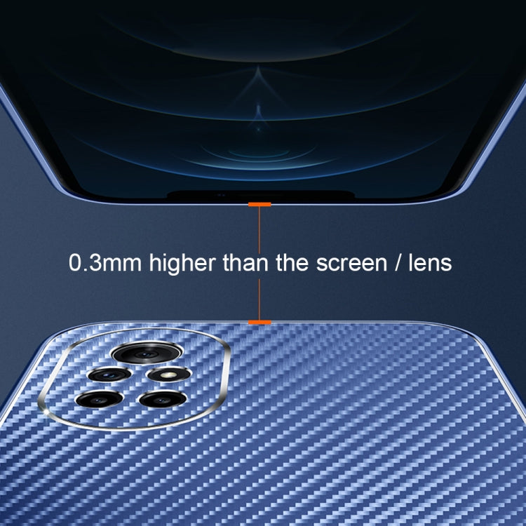 For Huawei nova 8 SE Metal Frame Carbon Fiber Phone Case(Blue)