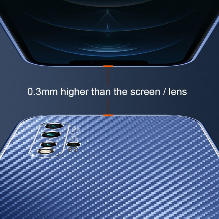 For Huawei nova 5 Pro Metal Frame Carbon Fiber Phone Case(Blue)