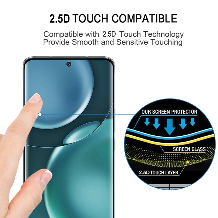 Edge Glue 3D Curved Edge Full Screen Tempered Glass Film For Honor Magic4 Pro / Magic4 Ultimate(Black)