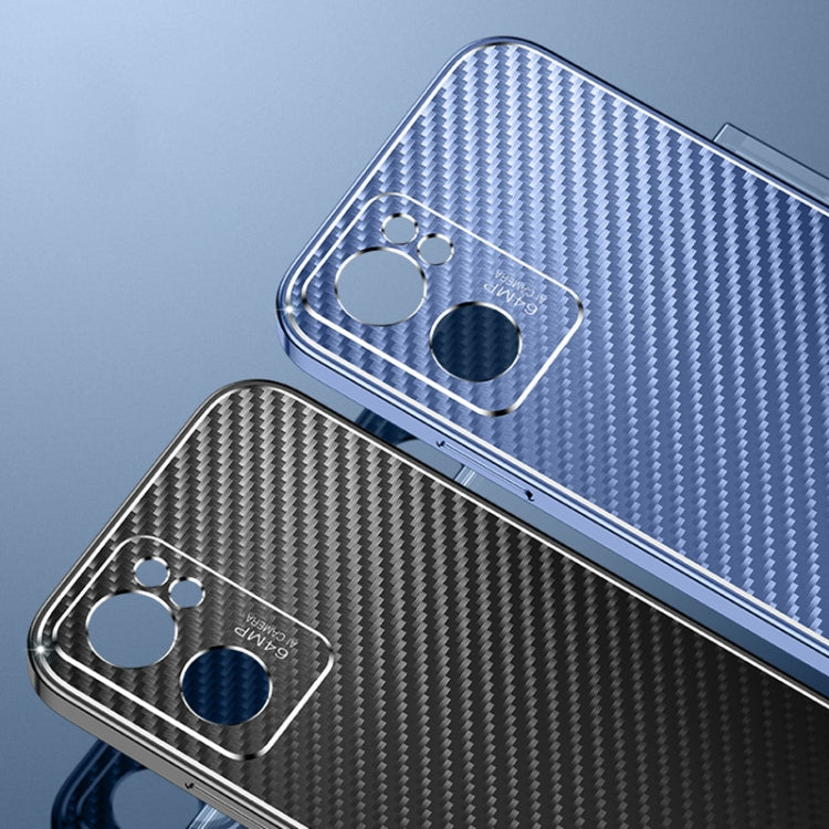 For OPPO Reno7 5G Metal Frame Carbon Fiber Phone Case